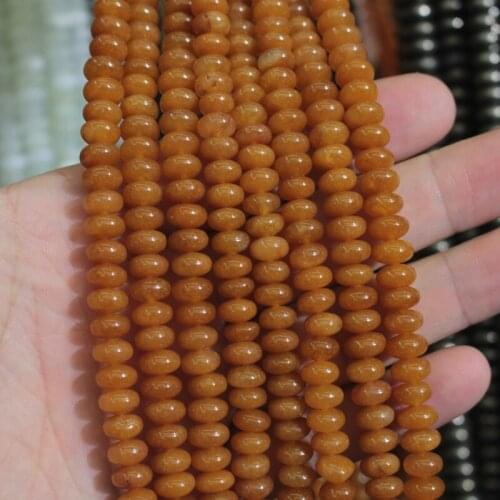 5x8mm rondelle yellow jades beads natural stone beads DIY spacer beads for jewelry making strand 15" wholesale