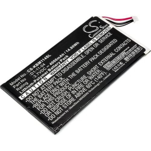 Cameron Sino 4000mAh battery for KOBO K080-KDN-B Vox D1-11-04 Ebook, eReader Battery
