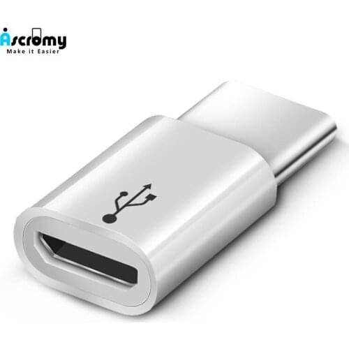 Ascromy 100PCS Type C to Micro USB Adapter For Xiaomi Mi 8 A2 Mix 3 Mi8 Huawei P20 Honor 10 Pocophone F1 USB C Type-C Converter