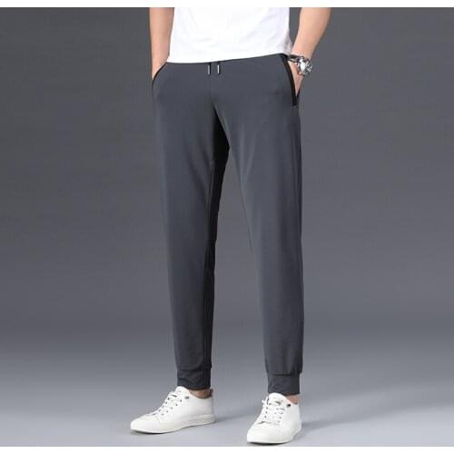 BROWON Brand 2020 New Breathable Training Pants Mid Drawstring Regular Pencil Pants Men Joggers Running Pant fitness clothing