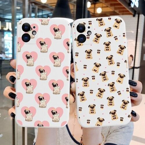 Cute Pugs Fundas For iPhone 11 Case Soft TPU Cover For iPhone 12 11 12mini Pro XS Max XR X 7 8 Plus SE 2020 Cases Bulldogs Shell