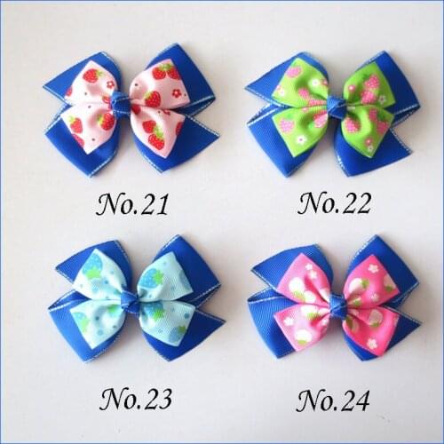 20 BLESSING Girl 4" Double Easter Hair Bow Clip Butterfly Strawberry Clover Baby
