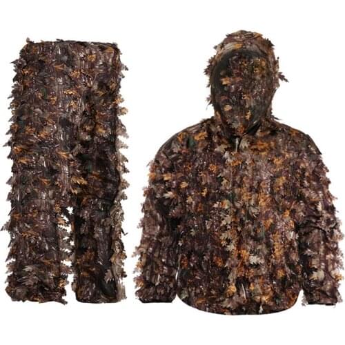Sticky Flower Bionic Leaves Camouflage Suit Hunting Ghillie Suit Woodland Camouflage Universal Camo Set