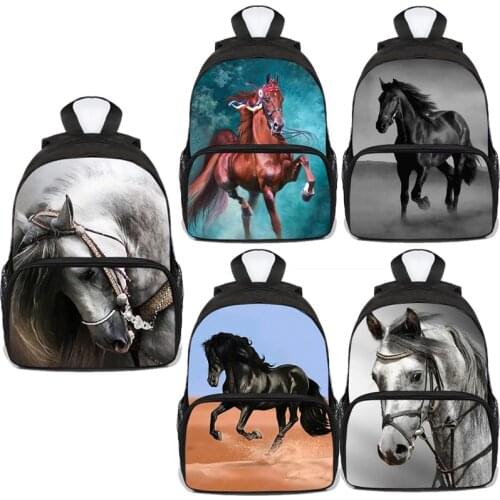 Cool Animal Horse Waterproof School bag Boys Unicorn Print School Bags For Girls Laptop Backpack Teenagers Schoolbag Bookbag