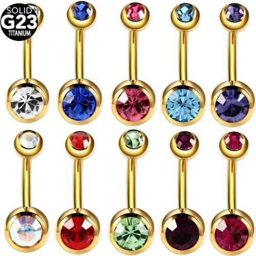 1PC G23 Titanium Belly Button Rings Fashion Woman Navel Rings Nombril Belly Piercings Woman Sexy Body Jewelry Barbell 14G