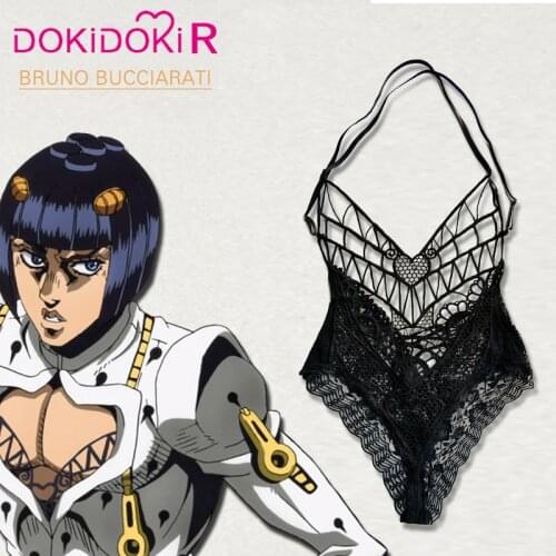 DokiDoki-R Anime JoJos Bizarre Adventure Cosplay Bruno Bucciarati Costume Men Black Costume Halloween JoJos Bizarre Adventure