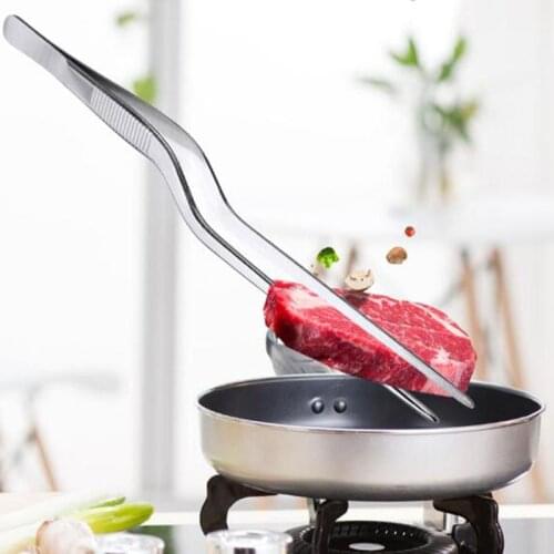Kitchen Tongs Kitchen Utensils BBQ Tweezer Food Clip Kitchen Chief Tongs Stainless Steel Portable for Picnic Barbecue Cooking