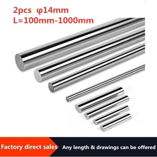 2pcs 14mm linear shaft Chromed Hardened Rod 150mm 200mm 300mm 350mm 400mm 450mm 550mm 800mm 850mm 3d printer parts cnc parts