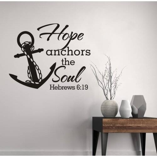 Sea Anchor Quote Removable Wall Murals Hebrews 6:19 Lettering Vinyl Wall Decal Home Living Room Decoration Soul Art AZ440