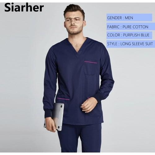 Men scrubs set pet grooming work clothes suit men and women split scrubs uniforms multiple colour Laboratory suit work set