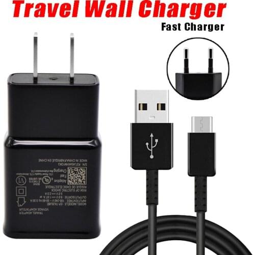 2 in 1 Wall Charger for Samsung S8 S9 Plus S 8 Fast Charger Adaptive Quick Travel Wall Adapter Charge 1.2M Type C Cable 9V1.67