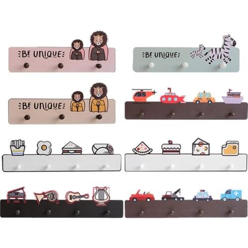 Wall Key Holder Hook Kids Room Decor Coat Rack Strong Adhesive Non-perforating Coat Cap Hook Wall Hook Dropshipping VISMOORE