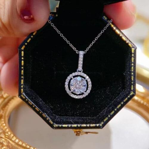 QTT New Arrival Round Pendant Necklace Silver Rose Gold Color Plated Hot Sell Necklaces Elegant Women Fine Jewelry 2021 Trend