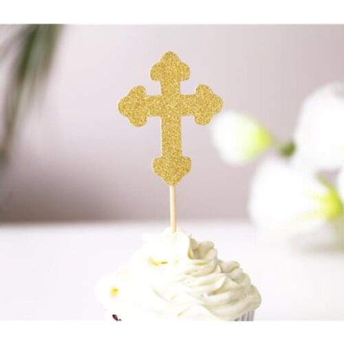 Personalised Cross Cupcake Topper customised baptism cupcake toppers/table decorations/Christening topper Party Decorations