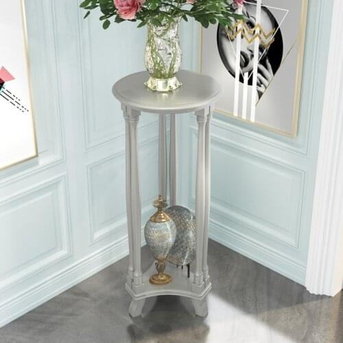 American Country Solid Wood Flower Stand, European Style Simple Shelf Flower Table, Living Room Flower Stand