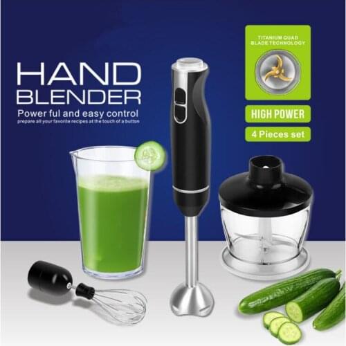 4 in 1 High Power 200W Immersion Hand Stick Blender Mixer Includes Chopper and Smoothie Cup Stainless Steel Ice Blades