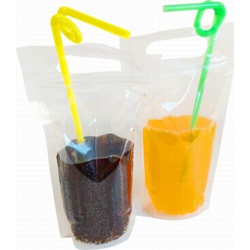 450ml Transparent Self-sealed Plastic Beverage Bag DIY Drink Container Drinking Bag Fruit Juice Food Storage Bag