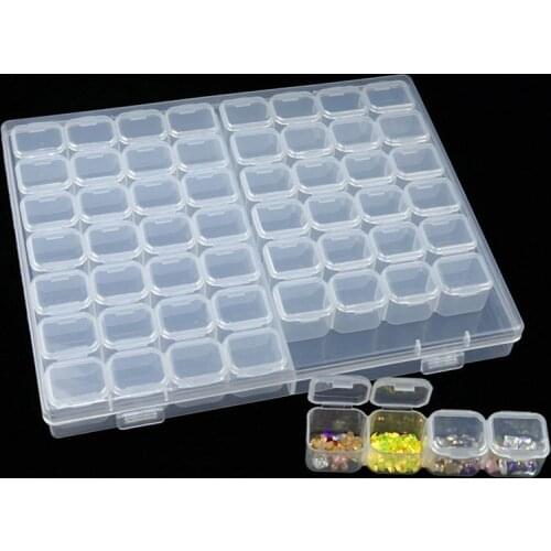56 grid Adjustable Transparent Plastic Storage Box for diamond mosaic Tool Box special shaped bead Organizer
