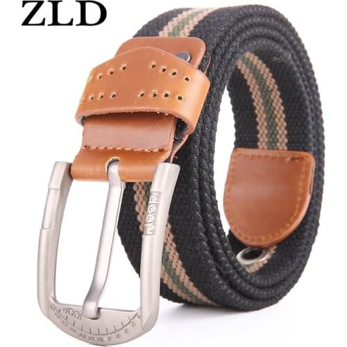 ZLD Fashion new alloy pin buckle canvas belt mens woven belt youth casual pants belt student ladies hypoallergenic belt