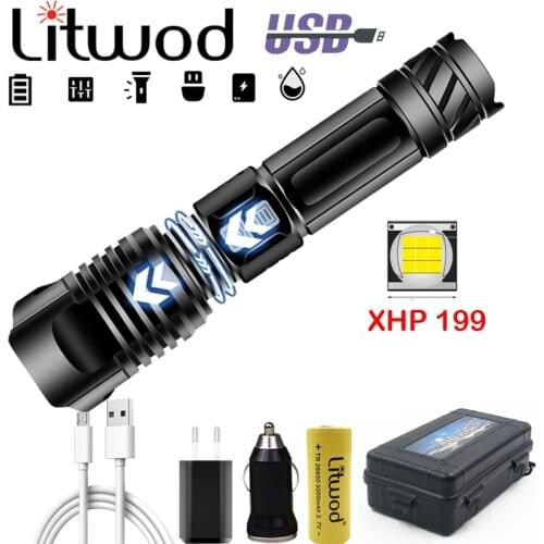New 9-core XHP100 Led Flashlight USB Rechargeable Power Bank Battery FlashLight Torch Aluminum Zoomable Waterproof 26650 Battery