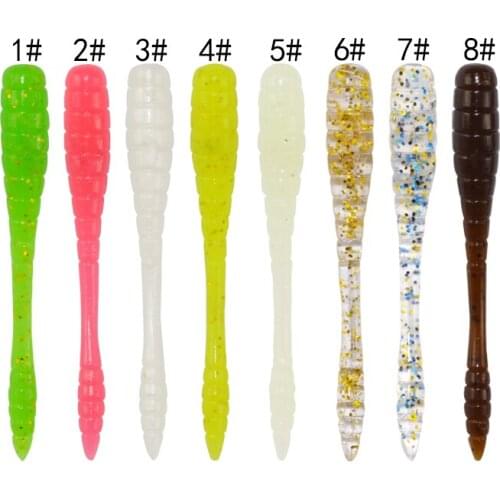 AR87 Manufacture Directly Sale Luminous Fishing Soft Bait 48mm 0.5g Soft Plastic Worm Lure Fishing Baits Small Soft Worm Baits