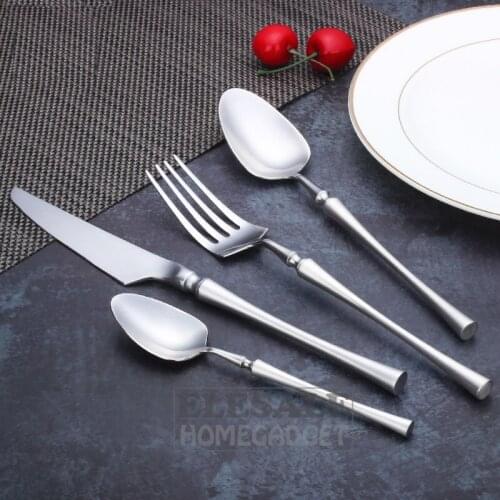 High Quality 1-Set/4pcs Stainless Steel Tableware Set Classic Home Restaurant Western Dinnerware Set