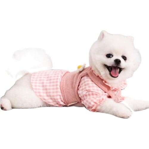 Dog Vests Spring Pet Shirt Flower warm Design Skin-friendly Woolen Yarn Puppy Fashion Plaid Shirt for Spring 2021 강아지옷