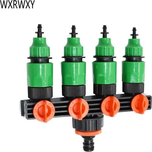 1/4" Garden hose splitter 4 way tap garden tap 5/8" connector cranes 4/7 8/11 hose irrigation system adapter 1pcs