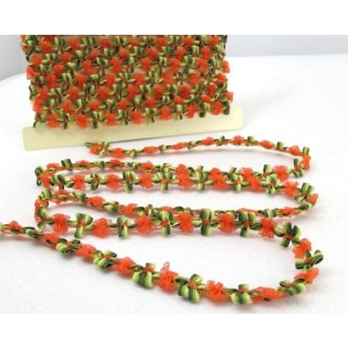 2 Yards Ivory Rose Buds with Leaves Woven Rococo Ribbon Trim|Decorative Floral Ribbon|Scrapbook Materials|Clothing|Decor