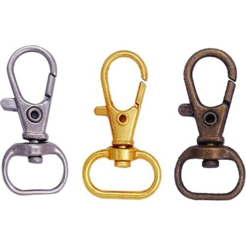 20PCS Retro Lobster Clasps Antique Silver Luggage Bag Dog Buckle Snap Hook Bag Hanger Lobster Clasps Key Chain Buttons