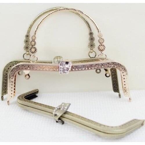 20CM Metal Purse Bag Frame Kiss Clasp With Bead Head Lock Bronze Tone For DIY Making Handbagags & Purse