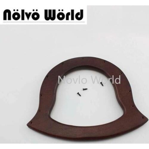 4-10 Pieces,18X14.5cm Dark Brown Bell Shaped Crafts Direct Factory Supply For Handmade Wood Bag Purse Handle