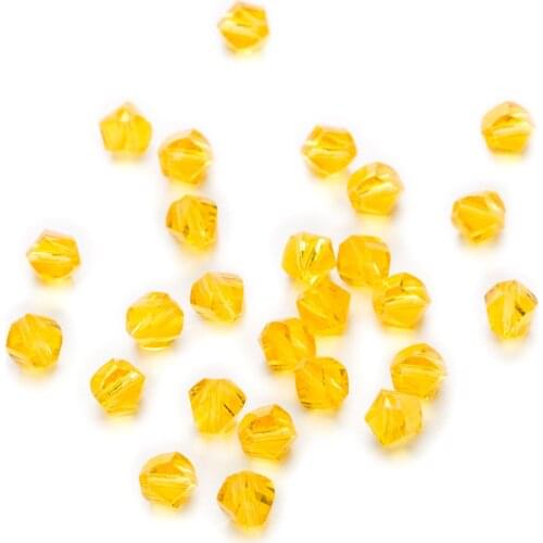 50 Piece Yellow Twisted Cut Faceted Crystal Glass Spacer Beads Jewelry Making For Handmade Bracelet Necklaces DIY 6-10mm