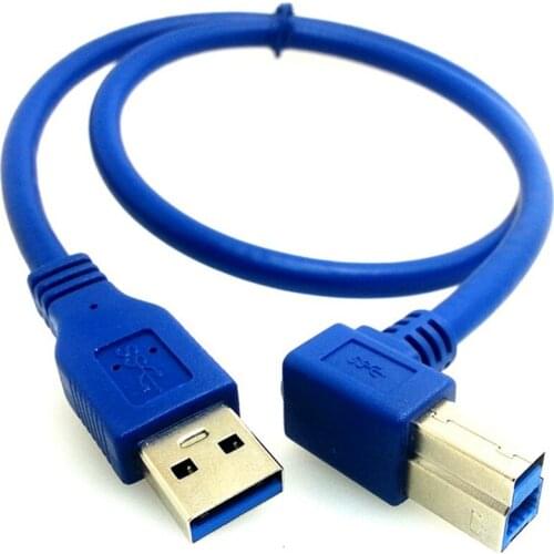 90 Degree Right Angled USB 3.0 A Male AM to USB 3.0 B Type Male BM USB3.0 Cable 0.6m 1m 1.8m 2FT 3FT 6FT For printer scanner HDD