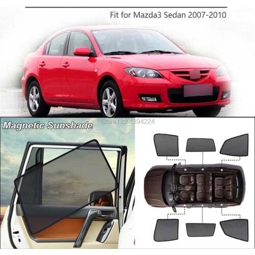 Car Full Side Windows Magnetic Sun Shade UV Protection Ray Blocking Mesh Visor For Mazda 3 Sedan