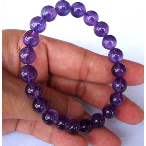 Free Shipping Natural Amethyst Round 9mm Beads Bracelet Women Jewelry Accessories Weddings Parties Birthday Gift