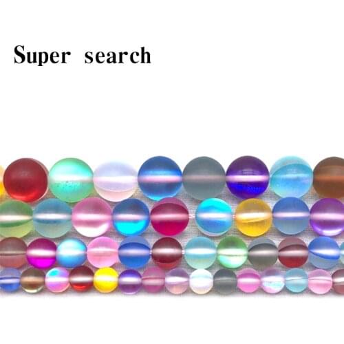 Multicolour Frost Moonstone Gem Matte crystal Round Beads 6 8 10 12MM Fit Diy DIY Chrams Necklace Bracelets For Jewelry Making
