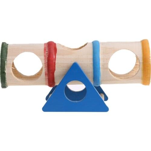 Wooden Colorful Seesaw Cage House Hide Play Pet Toys For Hamster Rat Mouse Mice
