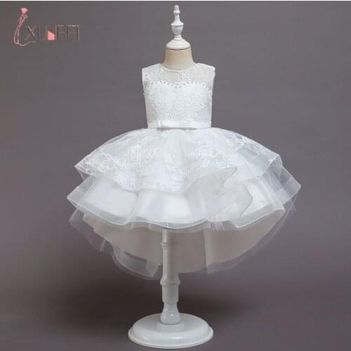 3-9Years Flower Girl Dresses Lace Appliques Beads Lace Kids Evening Party Ball Gowns Wedding First Communion Clothing vestido