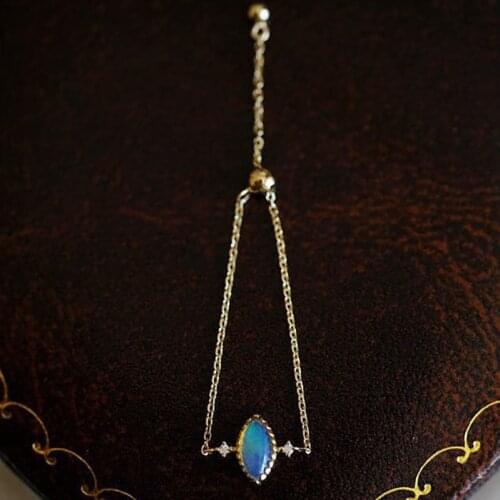 Designer original horse eye moonstone opening adjustable ring retro light luxury charm ladies brand silver jewelry