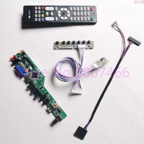 For HB140WX1-101/200/400/500 LVDS 40Pin WLED VGA+AV+USB+RF notebook PC TV panel controller drive board 14" 1366*768 DIY kit