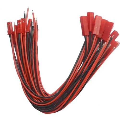 EBOYU(TM) 10 Pairs 180mm 22 AWG JST Connector Plug Cable Line Male+Female for RC BEC Lipo Battery