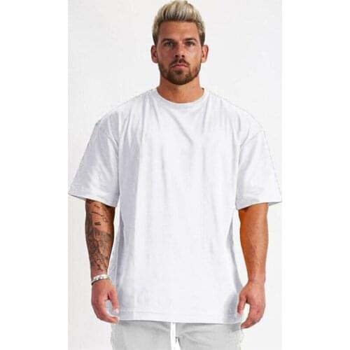 New Mens Fashion Extend Hip Hop Summer Cotton Bodybuilding Muscle Short Sleeve T-shirt Gyms Clothing Fitness Casual T Shirt