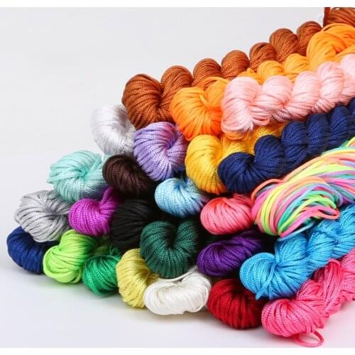 Hot Sale 30 Colors Nylon Cord Thread Chinese Knot Macrame Rattail 1mm*24M Rope For DIY Bracelet Braided