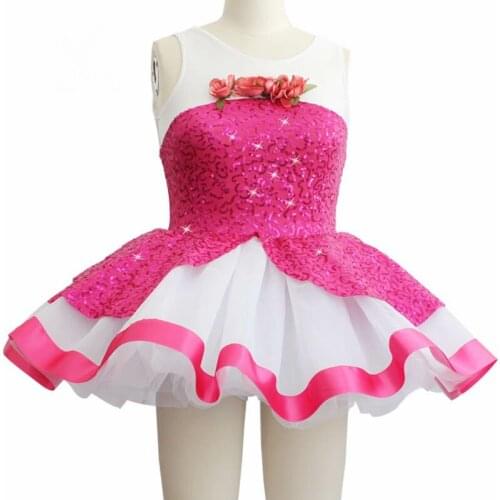 Ballerina Costume Rose Sequins Disfraces Adult Tutu Ballet Bodysuit Costume Infantil Tutu Skirt Ballet Dance Dress For Girls