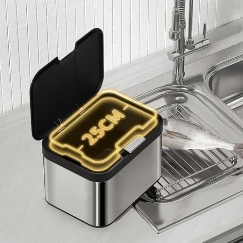 Kitchen waste bin household small desktop stove with cover deodorant classification stainless steel kitchen special