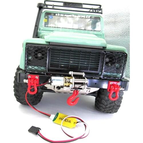 Metal Crash Barrier Bumper Winch with Control Cable for MN D90 D91 D99S RC Crawler Car Parts Accessories