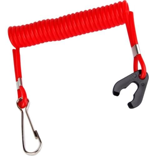 Marine Boat Outboard Engine Motor Kill Stop Switch Tether Cord Lanyard Rowing Boat Ignition Switch Water Sports Tool Red