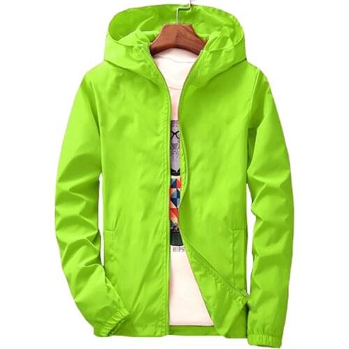 Men Jackets Spring And Summer 2021 New Waterproof Jacket Mens Street Windbreaker Hoodie Zipper Thin Jacket Mens Casual Coat 7XL