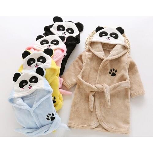 Girls Soft Sleepwear Robe Winter Flannel Warm Pyjamas Children Cartoon Bathrobe For Boys Pajamas Comfort Nightgown Kids Homewear